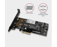 AXAGON Adapter wewnętrzny PCEM2-D, PCIe x4, 1x M.2 NVMe M-key + 1x SATA B-key slot, SP & LP - 730832 - zdjęcie 7